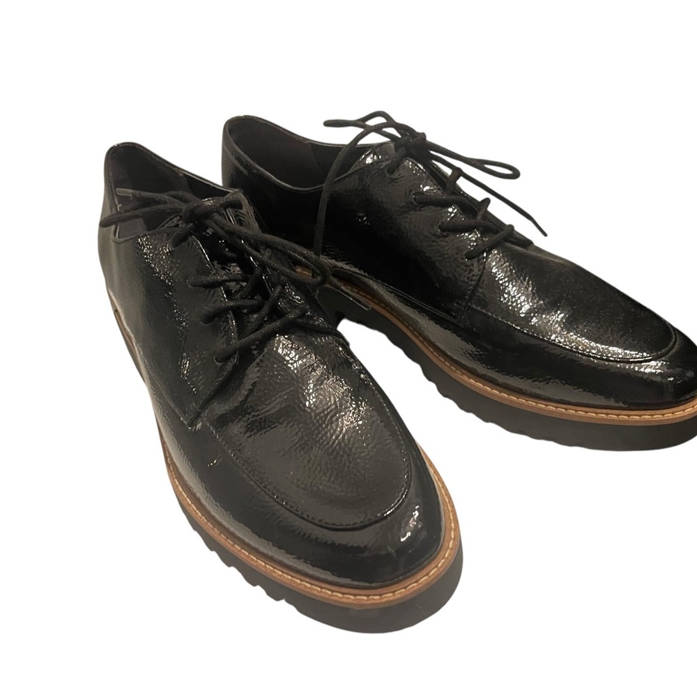 NEW Franco Sarto Charles Black Lug Sole Lug lace Up Derby shoes, 9.5